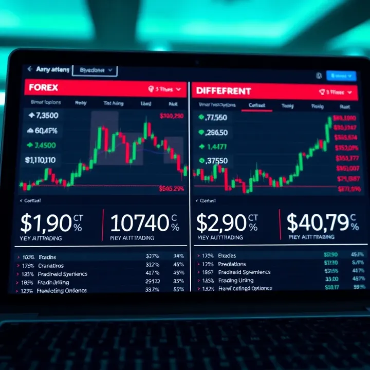 Comparison chart showing key differences between forex and binary options trading