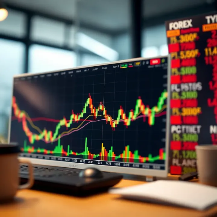 Line Chart Highlighting Forex Market Trends Line forex chart illustrating market trends and potential trading signals
