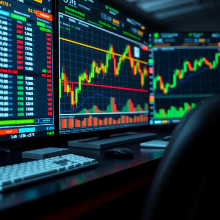 Modern Forex Trading Platform and Market Analytics Digital interface showing forex trading platform with charts and market data