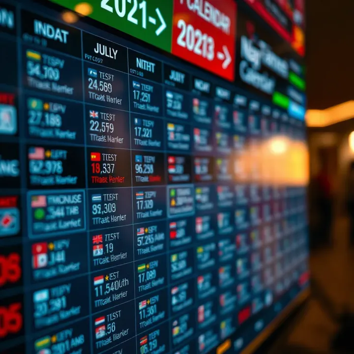 Calendar displaying upcoming financial events impacting currency markets