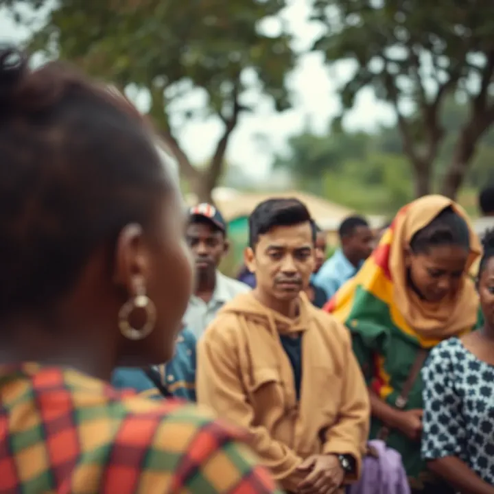 Community gathering in Kenya promoting acceptance and support for non-binary individuals