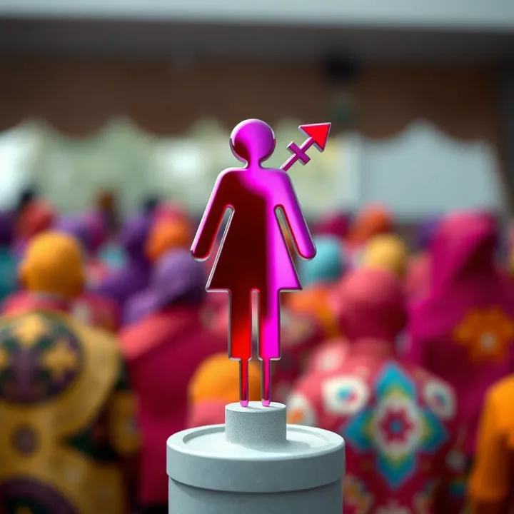 Symbol representing gender diversity with vibrant colors blending smoothly