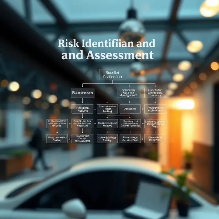Flowchart showing the steps involved in risk identification and assessment in business and public sectors