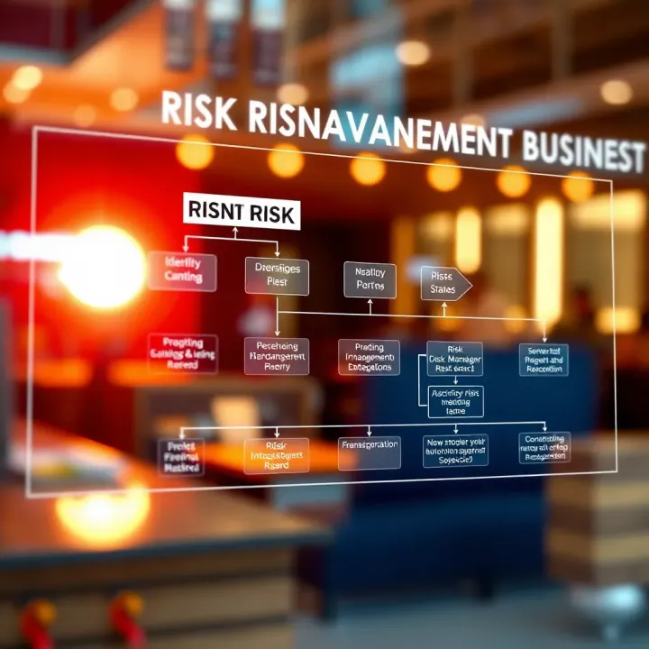 Flowchart illustrating stages of identifying, analyzing, and mitigating risks in business