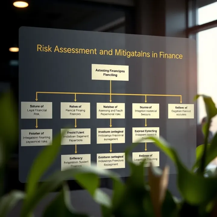 Flowchart showing methods for assessing and mitigating financial risks in investment and banking sectors